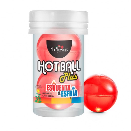 Лубрикант на масляной основе Hot Ball Plus с охлаждающе-разогревающим эффектом (2 шарика по 3 гр.) - HotFlowers - купить с доставкой в Новошахтинске