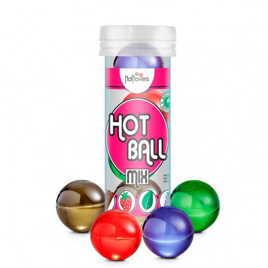 Ароматизированный лубрикант Hot Ball Mix на масляной основе (4 шарика по 3 гр.) - HotFlowers - купить с доставкой в Новошахтинске
