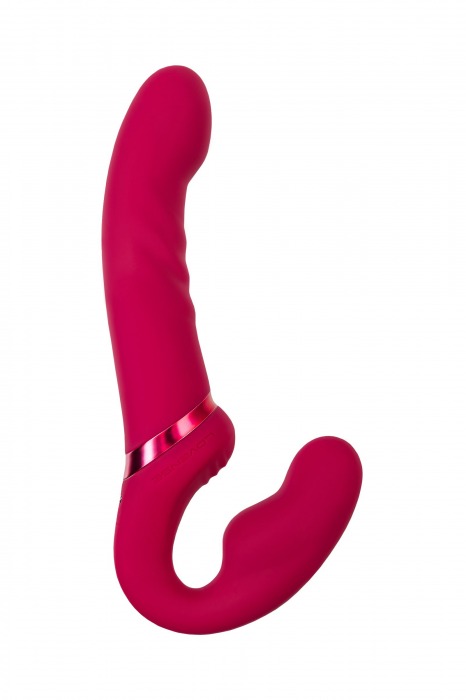 Малиновый безремневой страпон Lapis - 23 см. - Lovense - купить с доставкой в Новошахтинске