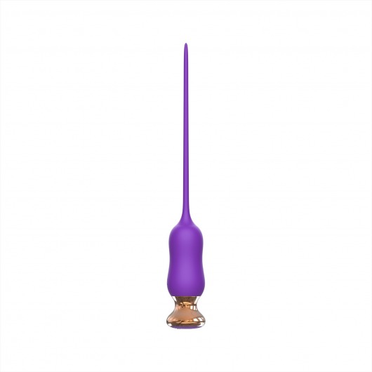 Фиолетовый тонкий стимулятор Nipple Vibrator - 23 см. - I-MOON - купить с доставкой в Новошахтинске