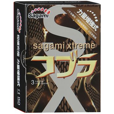 Суженные к основанию презервативы Sagami Xtreme COBRA - 3 шт. - Sagami - купить с доставкой в Новошахтинске