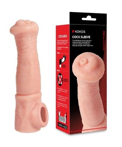 Телесная фантазийная насадка на член Cock Sleeve Size L - KOKOS - в Новошахтинске купить с доставкой