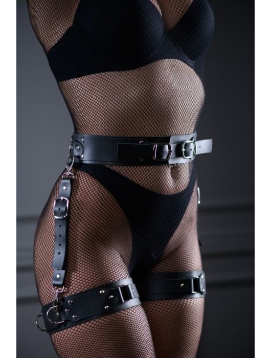 Черный кожаный пояс Sex Game - БДСМ Арсенал - купить с доставкой в Новошахтинске
