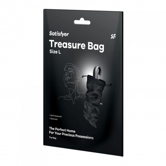 Черный мешочек для хранения игрушек Treasure Bag L - Satisfyer - купить с доставкой в Новошахтинске