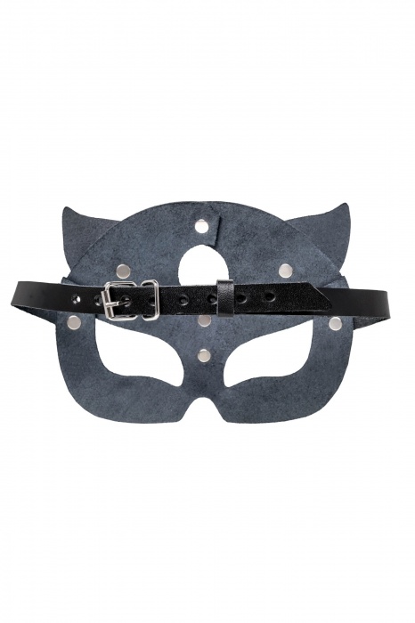 Черная кожаная рельефная маска кошки - Pecado - купить с доставкой в Новошахтинске