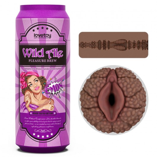 Коричневый мастурбатор-вагина Pleasure Brew Masturbator-Wild Ale в банке - Lovetoy - в Новошахтинске купить с доставкой
