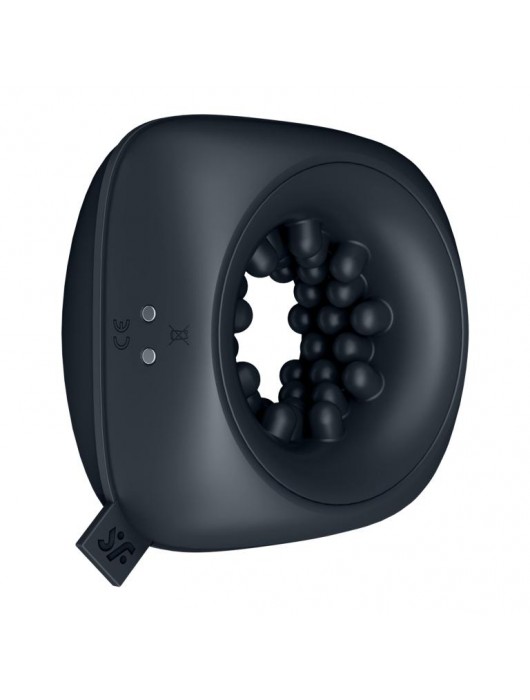 Черный мужской вибромассажер Ring Stroker - Satisfyer - в Новошахтинске купить с доставкой