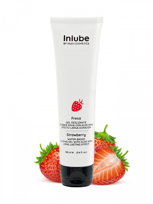 Лубрикант на водной основе Nuei Inlube с алоэ вера и ароматом клубники - 100 мл. - Nuei cosmetics - купить с доставкой в Новошахтинске