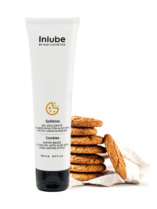 Лубрикант на водной основе Nuei Inlube с алоэ вера и ароматом печенья - 100 мл. - Nuei cosmetics - купить с доставкой в Новошахтинске