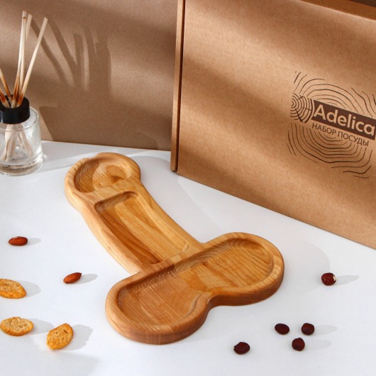 Деревянное блюдо для подачи в форме члена (32,5 х 20 х 1,7 см) - Сима-Ленд - купить с доставкой в Новошахтинске