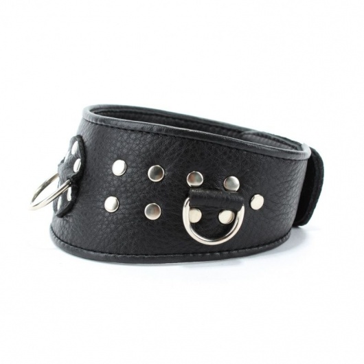 Кожаный ошейник для эротических игр - БДСМ Арсенал - купить с доставкой в Новошахтинске