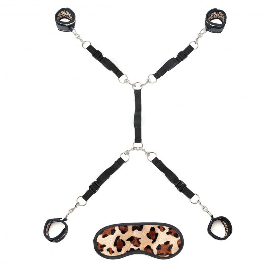 Леопардовая фиксация на матрас для рук и ног Classic Bedspreader - Lux Fetish - купить с доставкой в Новошахтинске