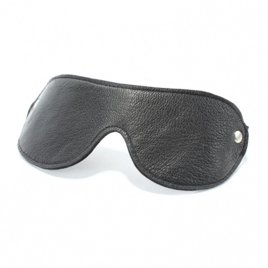 Черная кожаная маска на глаза - БДСМ Арсенал - купить с доставкой в Новошахтинске