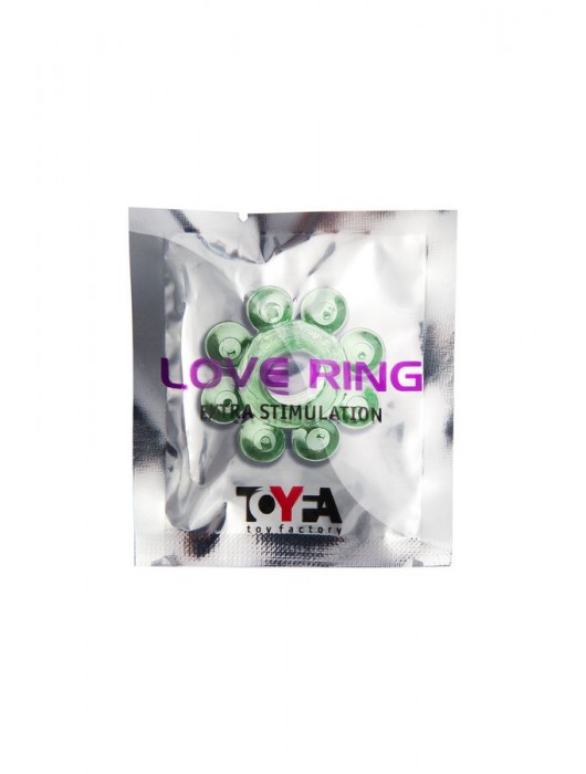 Зеленое эрекционное кольцо-цветок - Toyfa Basic - в Новошахтинске купить с доставкой