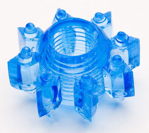 Голубая гелевая насадка-звезда - Toyfa Basic - в Новошахтинске купить с доставкой