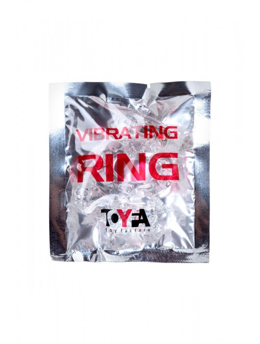 Прозрачное эрекционное кольцо с вибратором  и подхватом - Toyfa Basic - в Новошахтинске купить с доставкой