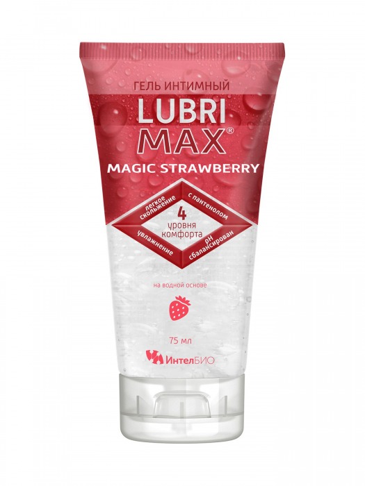 Интимный гель-смазка на водной основе Lubrimax Magic Strawberry - 75 мл. - ИнтелБИО - купить с доставкой в Новошахтинске