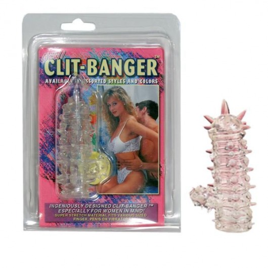 Прозрачная насадка с шипами и клиторальной шишечкой CLIT-BANGER SLEEVE IN CLEAR - Tonga - в Новошахтинске купить с доставкой