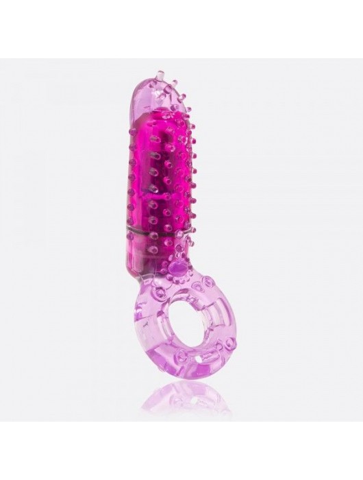 Фиолетовое эрекционное кольцо с вибрацией и пальчиком OYEAH PURPLE - Screaming O - в Новошахтинске купить с доставкой