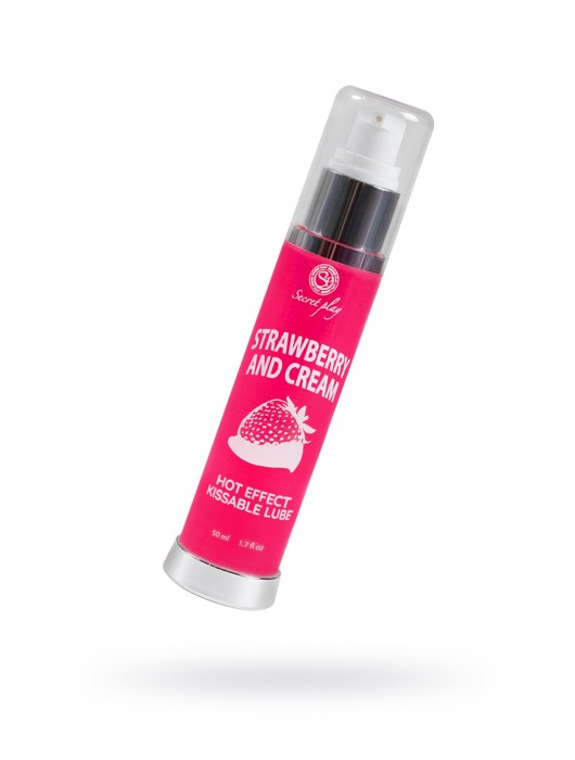 Массажное масло 2-в-1 с разогревающим эффектом и вкусом клубники со сливками - 50 мл. - Secret Play - купить с доставкой в Новошахтинске