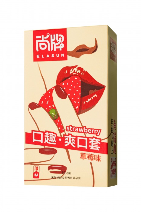 Презервативы Elasun Strawberry с аромато клубники - 10 шт. - Elasun - купить с доставкой в Новошахтинске