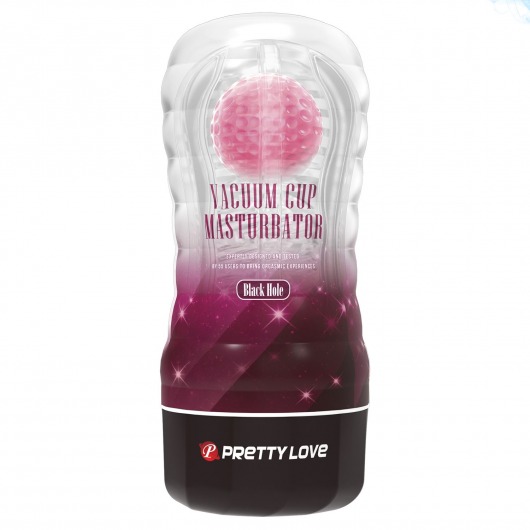 Прозрачный текстурированный мастурбатор Vacuum Cup Masturbator Black Hole - Baile - в Новошахтинске купить с доставкой