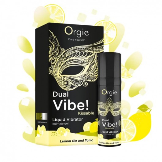 Съедобный жидкий вибратор Dual Vibe! со вкусом лимонного джина с тоником - 15 мл. - ORGIE - купить с доставкой в Новошахтинске