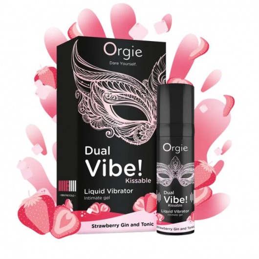 Съедобный жидкий вибратор Dual Vibe! со вкусом клубничного джина с тоником - 15 мл. - ORGIE - купить с доставкой в Новошахтинске
