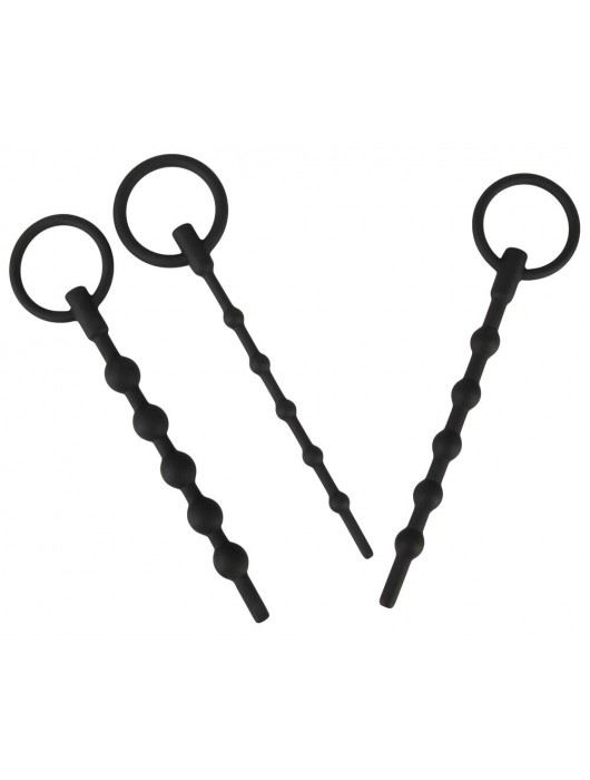 Набор из 3 черных силиконовых уретральных стимуляторов Training Set - Orion - купить с доставкой в Новошахтинске