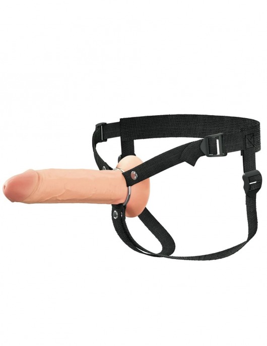 Полый страпон на ремнях 8’’ Hollow Silicone Strap-on - Pipedream - купить с доставкой в Новошахтинске