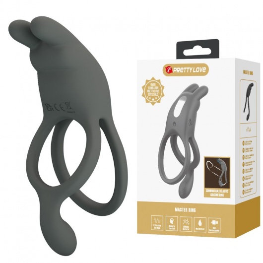 Серое эрекционное виброкольцо Dwayne - Baile - в Новошахтинске купить с доставкой