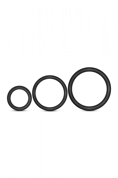 Набор из 3 черных эрекционных колец Cock Ring Set - Blush Novelties - в Новошахтинске купить с доставкой