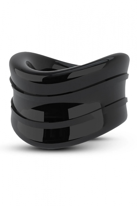 Черное эрекционное кольцо на мошонку Beef Ball Stretcher Snug - Blush Novelties - в Новошахтинске купить с доставкой