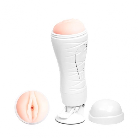 Мастурбатор-вагина Flora White с присоской и 12 режимами вибрации - Baile - в Новошахтинске купить с доставкой