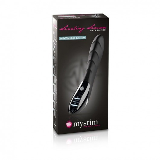 Вибратор с электростимуляцией Sizzling Simon Black Edition - 27 см. - MyStim - купить с доставкой в Новошахтинске