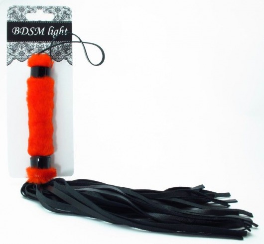 Нежная плеть с красным мехом BDSM Light - 43 см. - БДСМ Арсенал - купить с доставкой в Новошахтинске