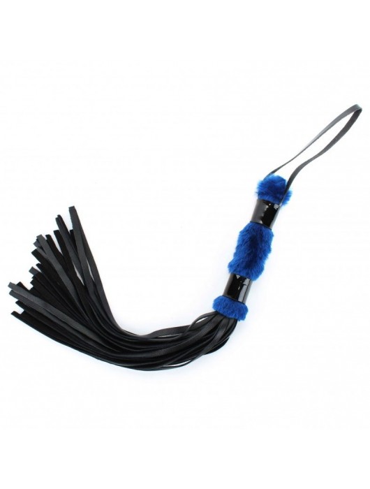 Нежная плеть с синим мехом BDSM Light - 43 см. - БДСМ Арсенал - купить с доставкой в Новошахтинске
