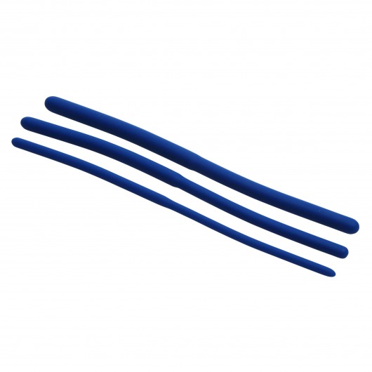 Набор из 3 синих силиконовых уретральных расширителей Invasion Silicone Urethral Sound Trainer Set - XR Brands - купить с доставкой в Новошахтинске