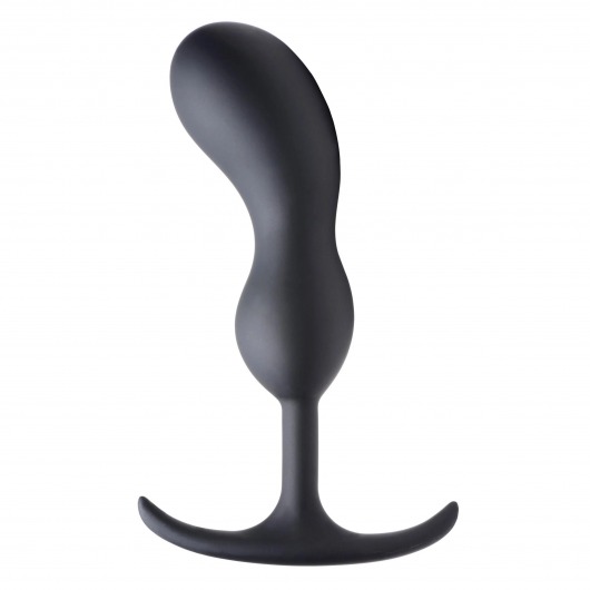 Черный массажер простаты с утяжелителями Premium Silicone Weighted Prostate Plug Large - 18,8 см. - XR Brands - в Новошахтинске купить с доставкой