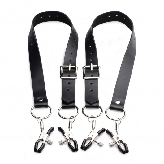 Ремни с зажимами для половых губ Spread Labia Spreader Straps with Clamps - XR Brands - купить с доставкой в Новошахтинске