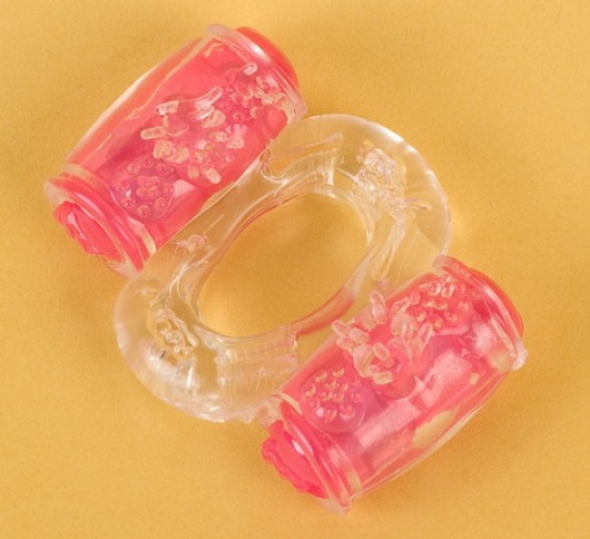 Прозрачное виброкольцо с двумя вибропульками - Toyfa Basic - в Новошахтинске купить с доставкой