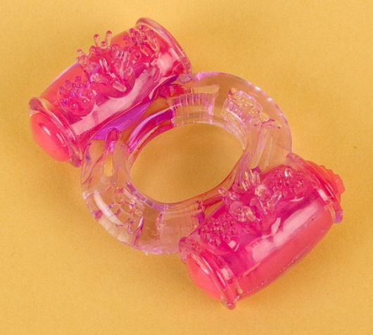 Фиолетовое виброкольцо с двумя вибропульками - Toyfa Basic - в Новошахтинске купить с доставкой