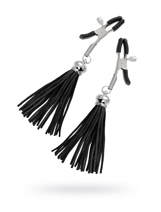 Зажимы на соски «Прищепки» с черными кисточками из замши - Pecado - купить с доставкой в Новошахтинске