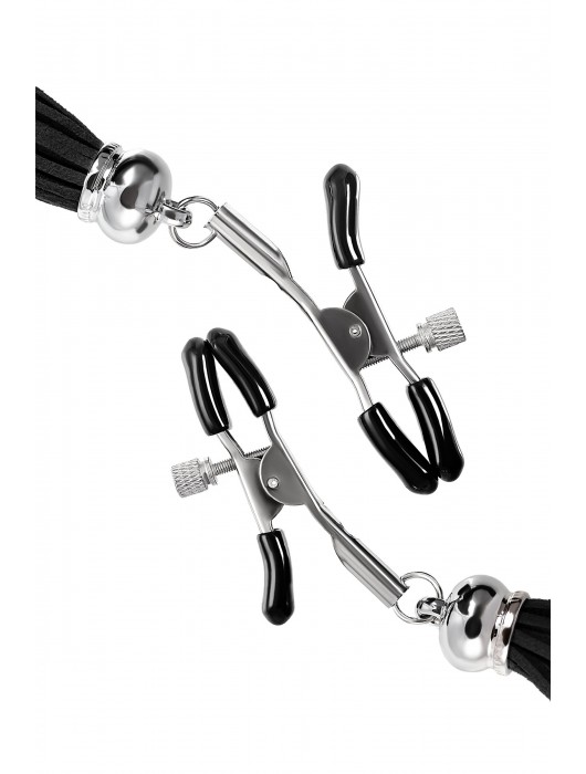 Зажимы на соски «Прищепки» с черными кисточками из замши - Pecado - купить с доставкой в Новошахтинске