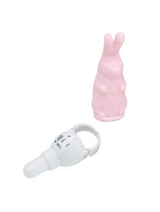 Розовый виброзайчик 4PLAY FINGER RING VIBE RABBIT PINK - NMC