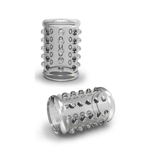 Прозрачная насадка на пенис с шишечками STAY HARD COCK SLEEVE 02 CLEAR - Blush Novelties - в Новошахтинске купить с доставкой