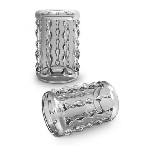 Прозрачная насадка с бороздками STAY HARD COCK SLEEVE 04 CLEAR - Blush Novelties - в Новошахтинске купить с доставкой