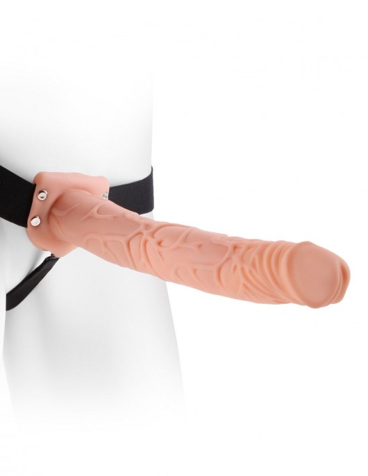 Фаллопротез телесного цвета Hollow Strap-On - 29 см. - Pipedream - купить с доставкой в Новошахтинске
