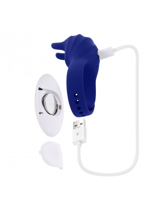 Синее эрекционное виброкольцо с клиторальной подушечкой и пультом ДУ Adjustable Fun Ring - Zero Tolerance - в Новошахтинске купить с доставкой