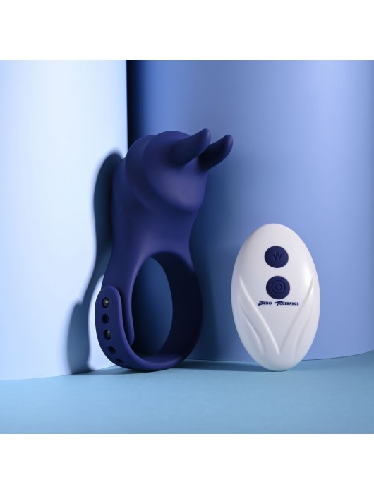Синее эрекционное виброкольцо с клиторальной подушечкой и пультом ДУ Adjustable Fun Ring - Zero Tolerance - в Новошахтинске купить с доставкой